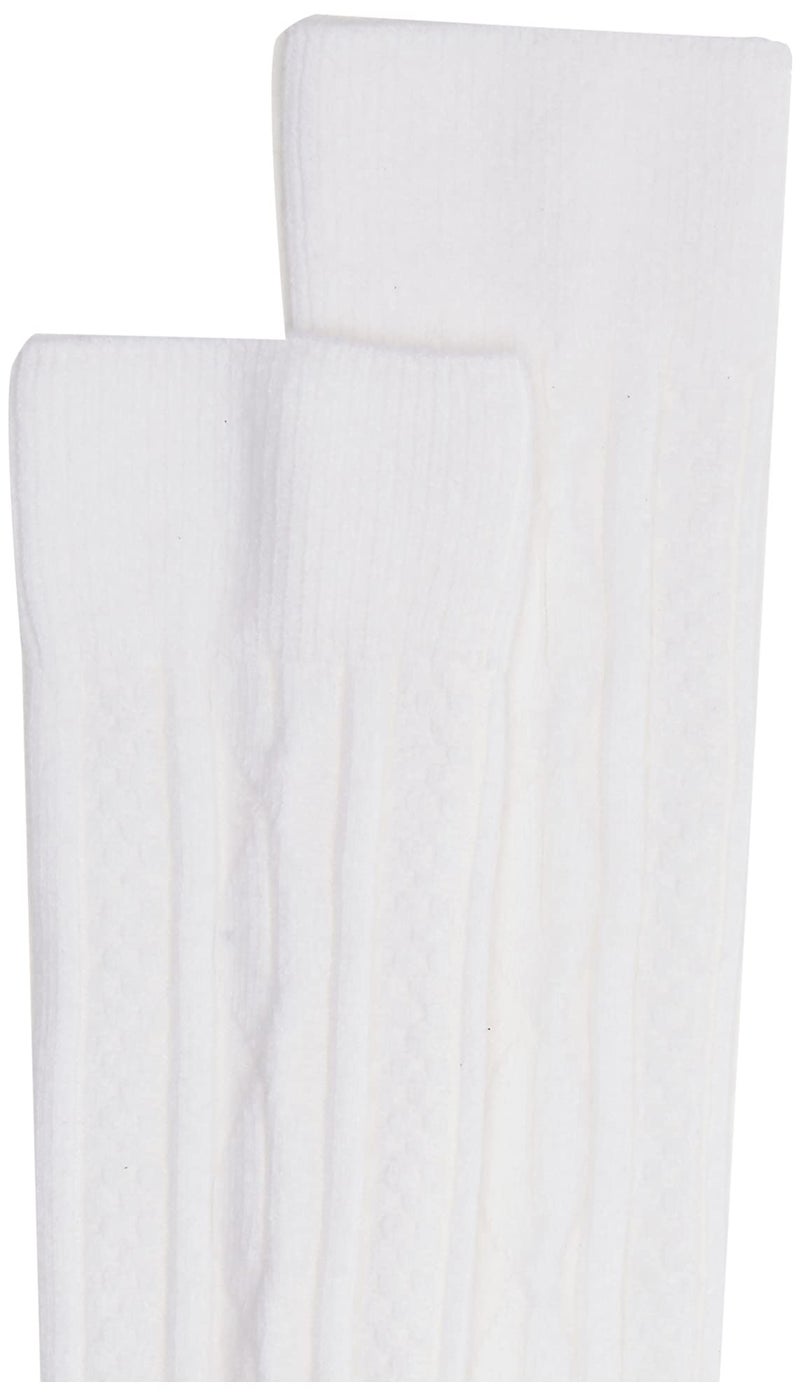 Jefferies Socks Girls 7-16 School Uniform Acrylic Cable Knee High 3 Pair Pack, White, Large - Image 2
